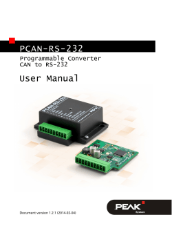 User Manual PCAN-RS-232 Programmable Converter CAN to RS-232