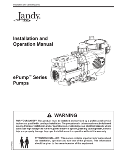 Installation and Operation Manual ePump Series
