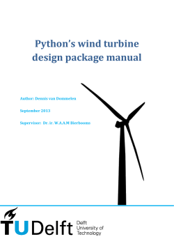 Python’s wind turbine design package manual  Author: Dennis van Dommelen
