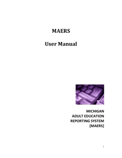 MAERS User Manual MICHIGAN