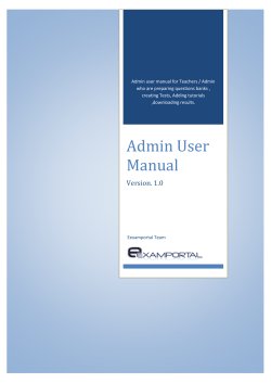 Admin user manual for Teachers / Admin creating Tests, Adding tutorials