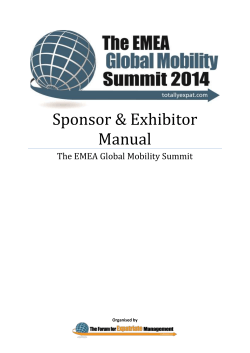 Sponsor &amp; Exhibitor Manual The EMEA Global Mobility Summit