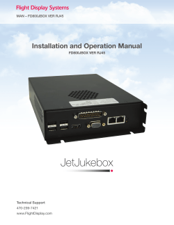 Installation and Operation Manual MAN – FD800JBOX VER RJ45 FD800JBOX VER RJ45