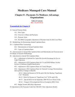 Medicare Managed Care Manual Chapter 8 - Payments To Medicare Advantage Organizations