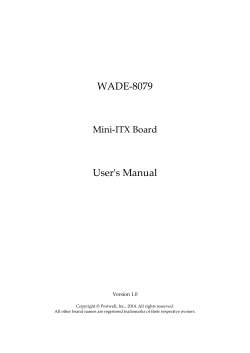 WADE-8079  User's Manual Mini-ITX Board