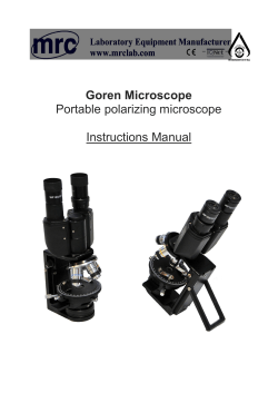 Goren Microscope Portable polarizing microscope Instructions Manual
