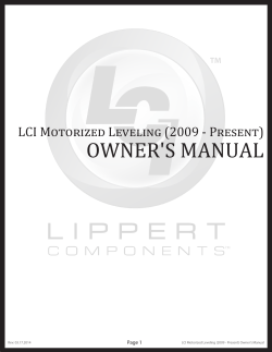 OWNER'S MANUAL LCI Motorized Leveling (2009 - Present) Page 1 Rev: 03.17.2014