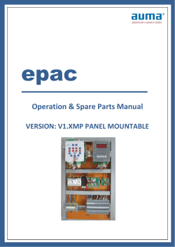 epac   Operation &amp; Spare Parts Manual  VERSION: V1.XMP PANEL MOUNTABLE