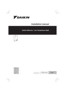 Installation manual Daikin Altherma - Low Temperature Split EHBH04CA EHBH08CA