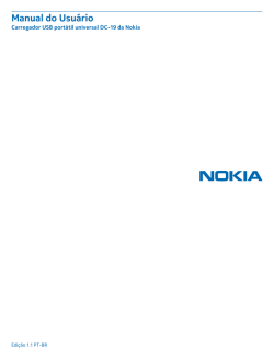 Manual do Usuário Carregador USB portátil universal DC-19 da Nokia