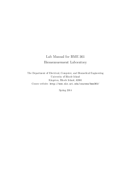 Lab Manual for BME 361 Biomeasurement Laboratory