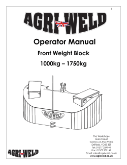 Operator Manual Front Weight Block 1000kg – 1750kg