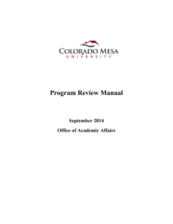 Program Review Manual  September 2014 Office of Academic Affairs