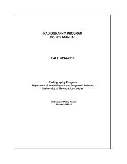 RADIOGRAPHY PROGRAM POLICY MANUAL FALL 2014-2016 Radiography Program