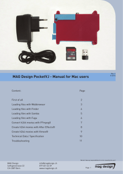 MAG Design PocketVJ - Manual for Mac users