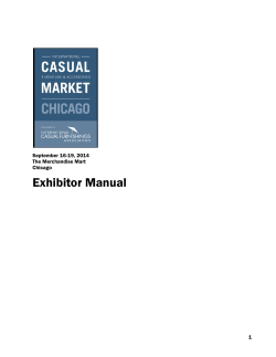 Exhibitor Manual  September 16-19, 2014 The Merchandise Mart
