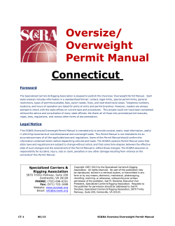 Oversize/ Overweight Permit Manual