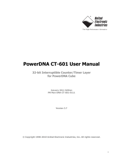 PowerDNA CT-601 User Manual 32-bit Interruptible Counter/Timer Layer for PowerDNA Cube