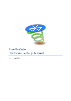 BlueFlyVario Hardware Settings Manual  v1.2 - 23 Jul 2014