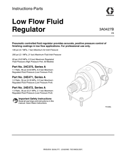 Low Flow Fluid Regulator Instructions-Parts 3A0427B