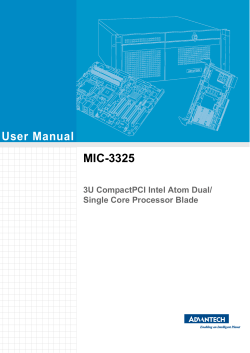User Manual MIC-3325 3U CompactPCI Intel Atom Dual/ Single Core Processor Blade