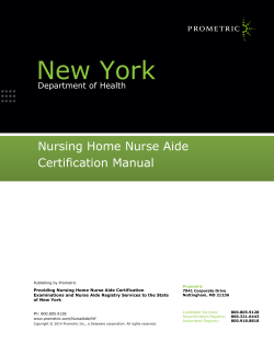 New York Nursing Home Nurse Aide Certification Manual