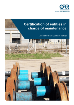 Certification of entities in charge of maintenance Assessment and Guidance Manual