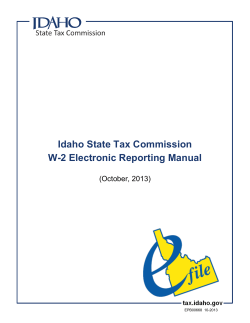 Idaho State Tax Commission W-2 Electronic Reporting Manual (October, 2013)