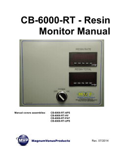 CB-6000-RT - Resin Monitor Manual  Rev. 07/2014