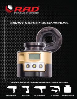 SMART SOCKET USER MANUAL LEADING MANUFACTURER OF ADVANCED TORQUE SYSTEMS ELECTRONIC BATTERY