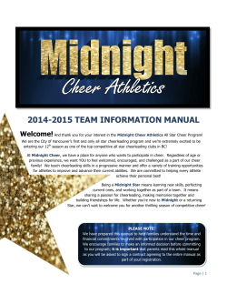 2014-2015 TEAM INFORMATION MANUAL  Welcome!