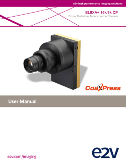 User Manual  ELIIXA+ 16k/8k CP Cmos Multi-Line Monochrome Camera