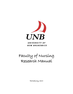 Faculty of Nursing Research Manual Revised July, 2014