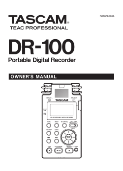 DR-100 Portable Digital Recorder D01068520A