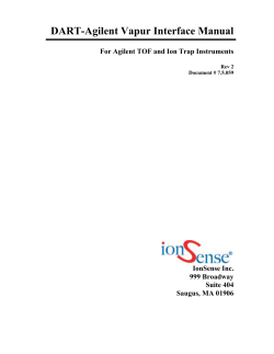 DART-Agilent Vapur Interface Manual  For Agilent TOF and Ion Trap Instruments