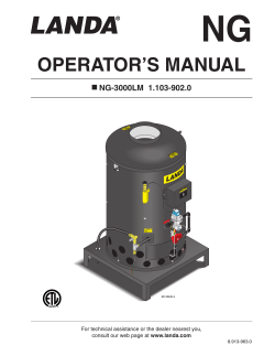 NG OPERATOR’S MANUAL NG-3000LM  1.103-902.0 