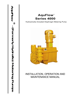 AquFlow Series 4000 - (Formerly Hydroflo) Metering Pumps ®