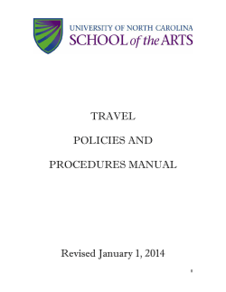 TRAVEL  POLICIES AND PROCEDURES MANUAL