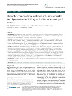 Phenolic composition, antioxidant, anti-wrinkles and tyrosinase inhibitory activities of cocoa pod extract