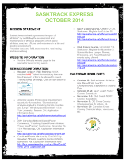 SASKTRACK EXPRESS OCTOBER 2014 MISSION STATEMENT