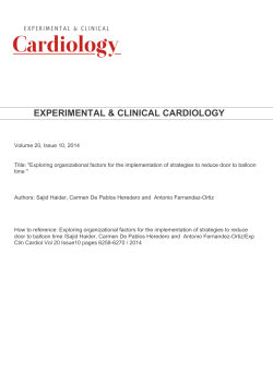 EXPERIMENTAL &amp; CLINICAL CARDIOLOGY