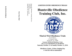 Huntsville Obedience Training Club, Inc.  92nd &amp; 93rd Obedience Trials