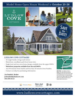 Model Home Open House Weekend is October 25-26 LUDLOW COVE COTTAGES