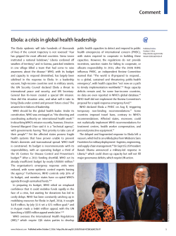 Comment Ebola: a crisis in global health leadership