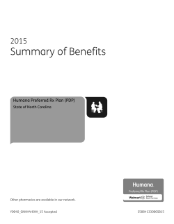 Summary of Benefits 2015 Humana Preferred Rx Plan (PDP) State of North Carolina
