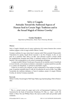 Solve et Coagula: Attitudes Toward the Ambrosial Aspects of