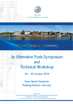 1st Alternative Fuels Symposium and Technical Workshop 29 – 30 October 2014
