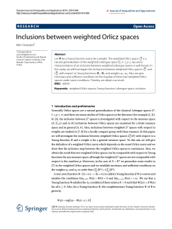 Inclusions between weighted Orlicz spaces Open Access Alen Osançlıol