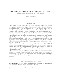 THE DE GIORGI METHOD FOR ELLIPTIC AND PARABOLIC 1. Introduction