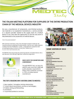 THE ITALIAN MEETING PLATFORM FOR SUPPLIERS OF THE ENTIRE PRODUCTION